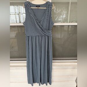 Lands End Sleeveless Knit Surplice Maxi Dress